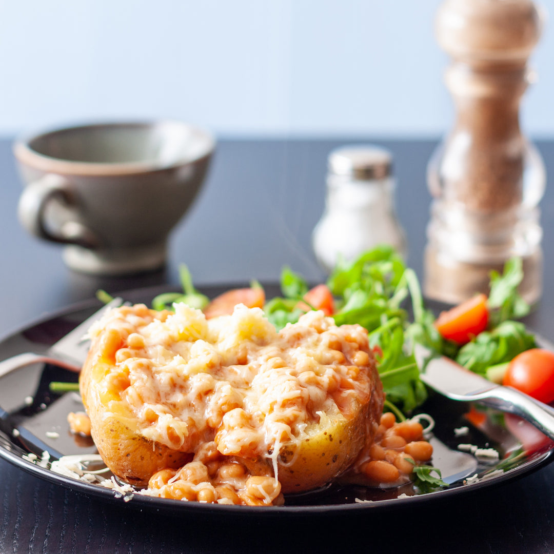 168 Baked Potato with Cheesy Beans